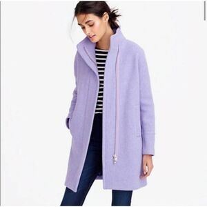 J. Crew Stadium Cloth Cocoon Lilac French Purple Wool Coat Sz 00 Nello Gori B277
